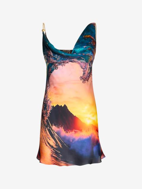 Roberto Cavalli Itaca Print Silk Mini Dress