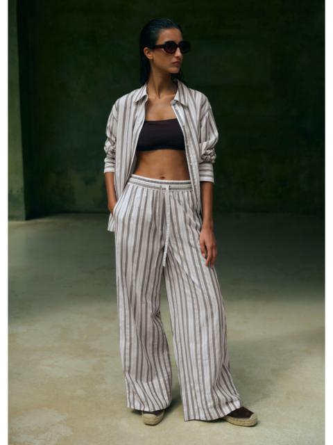 ME+EM Summer Stripe Drawstring Beach Pant