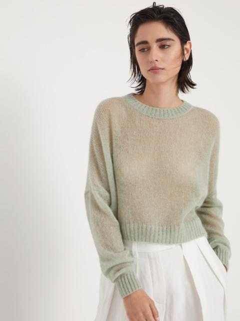 Brunello Cucinelli Cropped mohair and wool sweater with monili