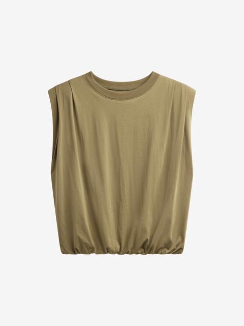 The Frankie Shop Alvor Padded Balloon Top - Olive