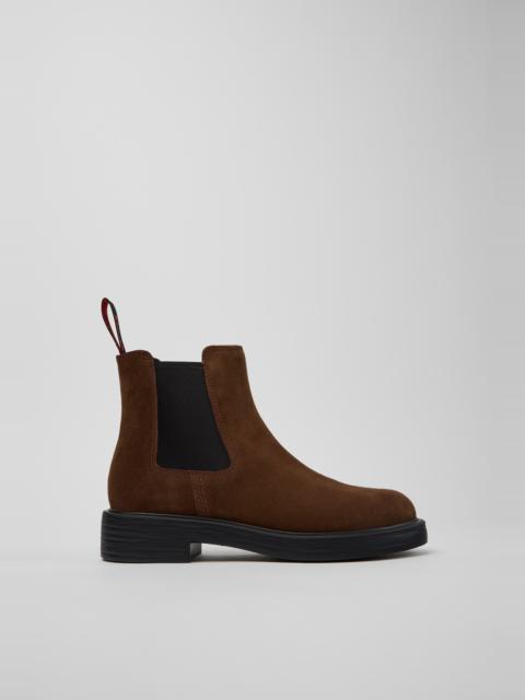CAMPER Dean Brown Suede Ankle Boots for Women.