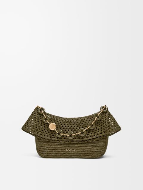 Medium Ola bag in raffia and calfskin