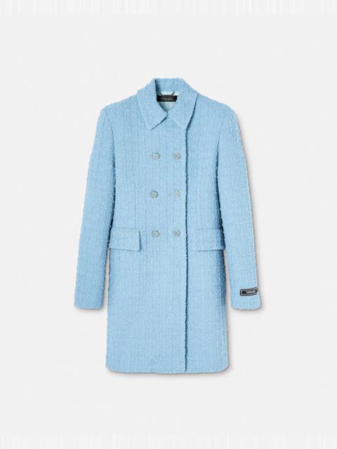 VERSACE Heritage Tweed A-line Long Coat