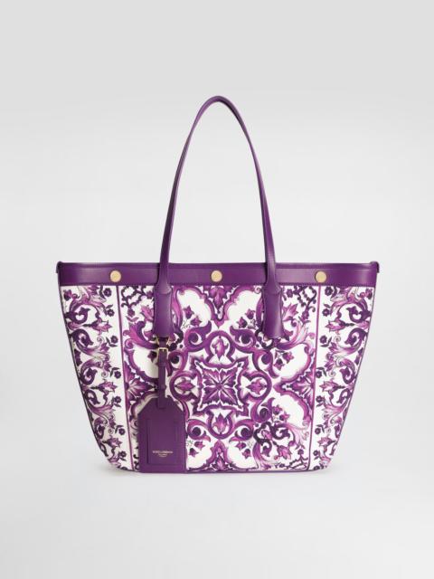 Majolica-print atene shopping bag