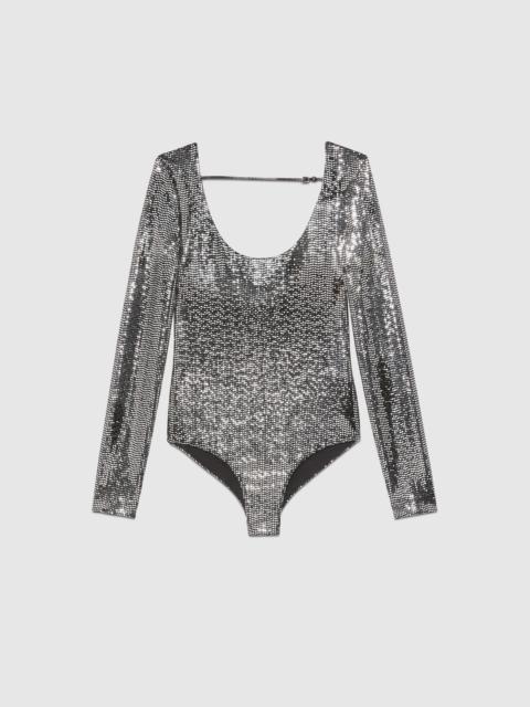 GUCCI Metallic dotted jersey bodysuit