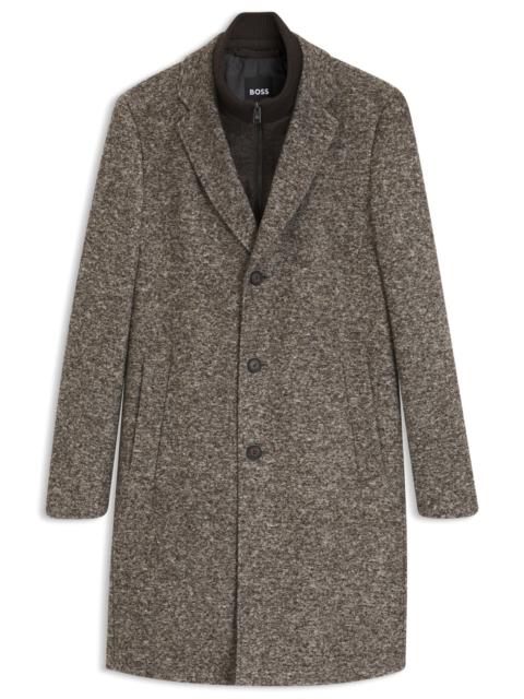 BOSS SLIM-FIT COAT IN ITALIAN JERSEY WITH VIRGIN WOOL