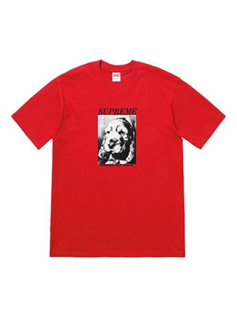 Supreme Supreme FW18 Remember Tee Red Puppy Sketch Printing Short Sleeve Unisex SUP-FW18-448