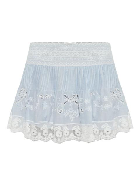 LoveShackFancy Levant lace-trim mini skirt