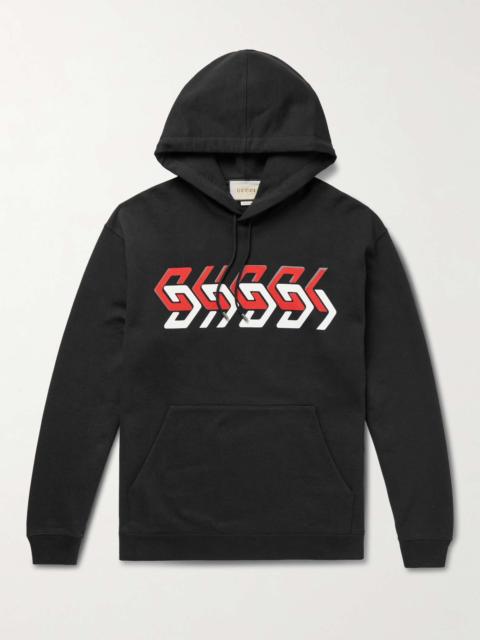 GUCCI Logo-Print Cotton-Jersey Hoodie
