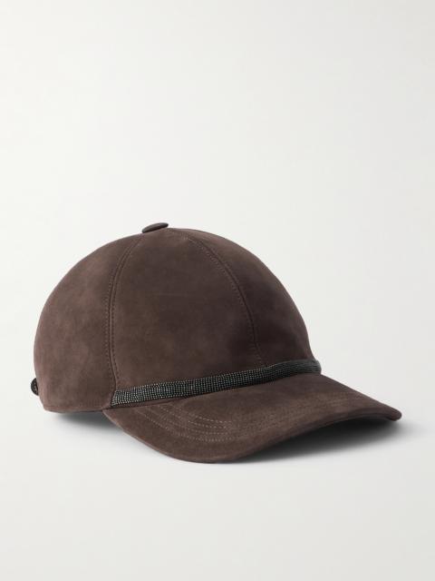 Brunello Cucinelli Bead-embellished Suede Baseball Cap