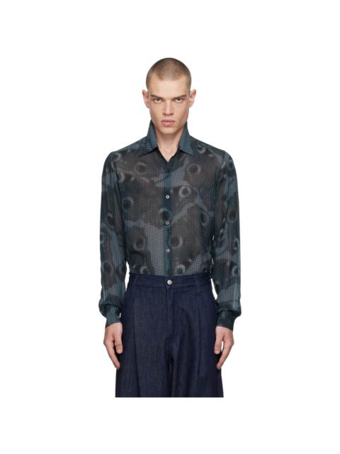 Dries Van Noten Navy Tight Fit Shirt