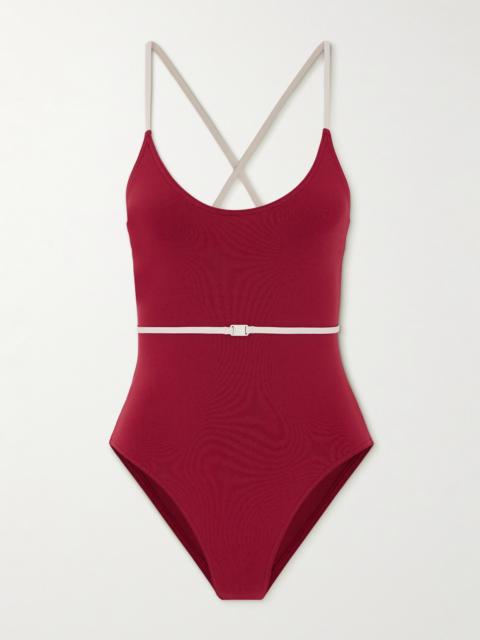 ERES Reinette Sharon Belted Two-tone Swimsuit