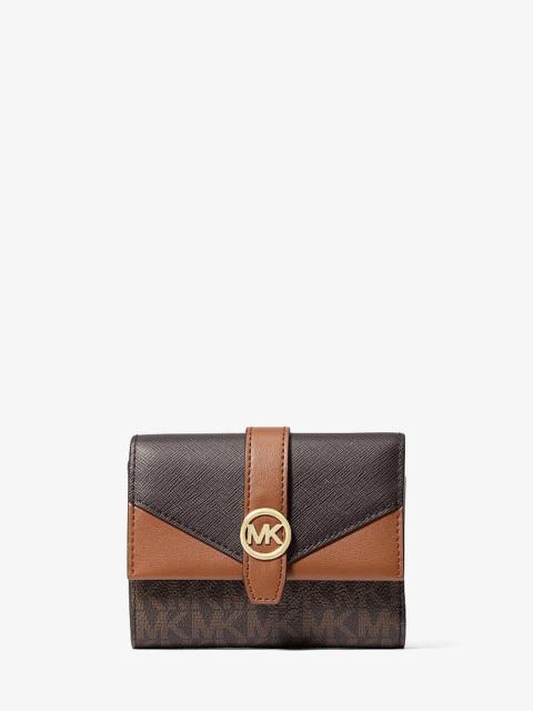 MICHAEL KORS Greenwich Medium Signature Logo Trifold Wallet