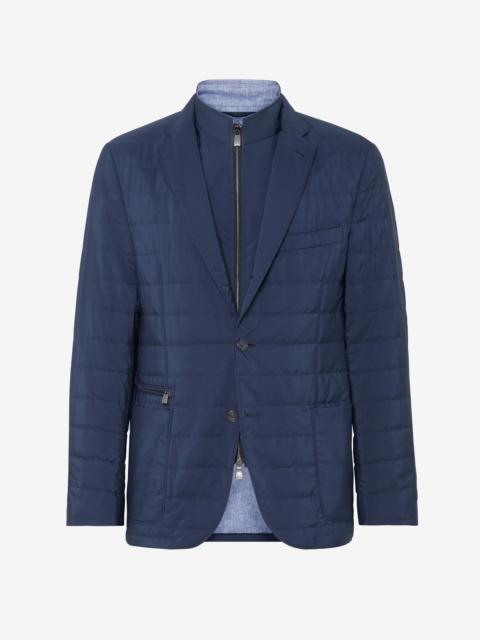 CORNELIANI Blue water-repellent jacket with inner vest