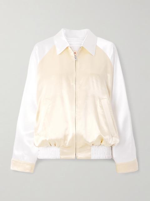 Marni Appliquéd Two-tone Satin Bomber Jacket