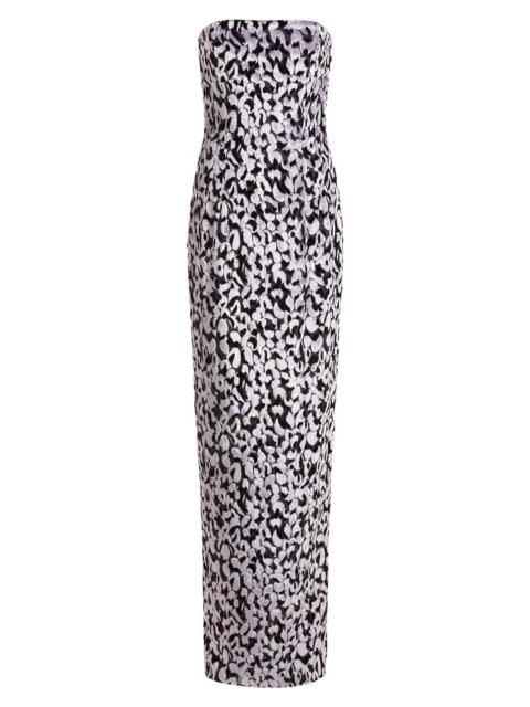 16ARLINGTON Women's Minelli Embroidered Column Gown - Lilla