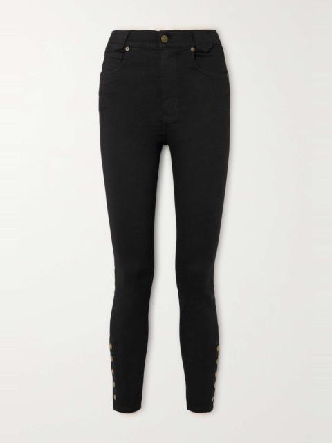 FRAME + NET SUSTAIN The Snapped denim leggings