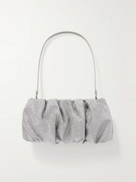 STAUD Bean gathered glittered leather shoulder bag
