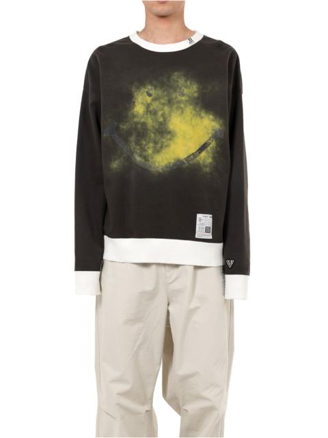 Maison MIHARAYASUHIRO Smily Face Printed Distressed Ringer Sweatshirt