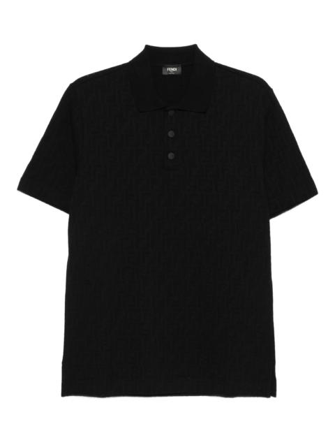 FENDI Fendi Textured Button Polo Shirt