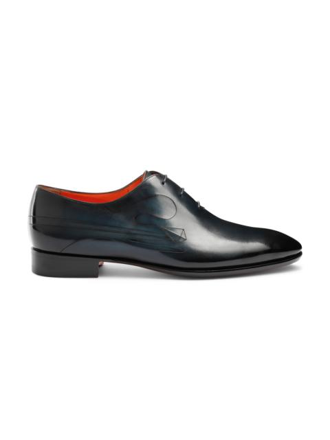 Santoni Men's blue leather Oxford shoe