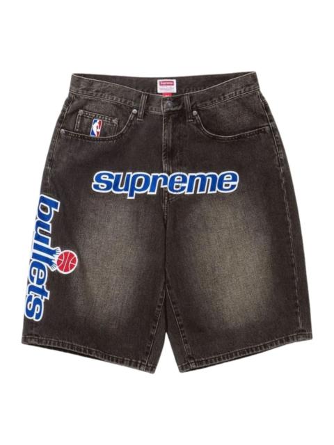 Supreme Supreme x Mitchell & Ness SS26 Washington Bullets Baggy Denim Short 'Washed Black' SUP-SS26-280