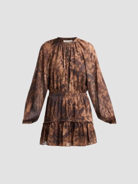RAMY BROOK Women's Vivi Printed Silk-Blend A-Line Mini Dress - Heritage Brown Python