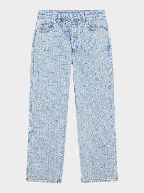 Ksubi Men's Maxx Tile Logo Denim Wide-Leg Jeans
