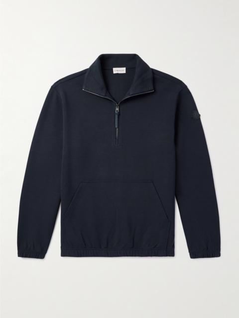 Moncler Logo-Appliquéd Cotton-Blend Jersey Half-Zip Sweatshirt