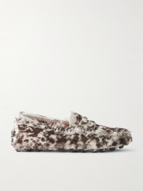 Tod's Gommino leopard-print pony hair loafers Leopard print