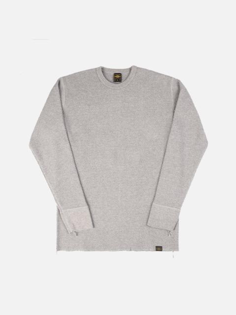 Iron Heart IHTL-1700-GRY Cotton Knit Crew Neck Long Sleeved Thermal Sweater - Grey