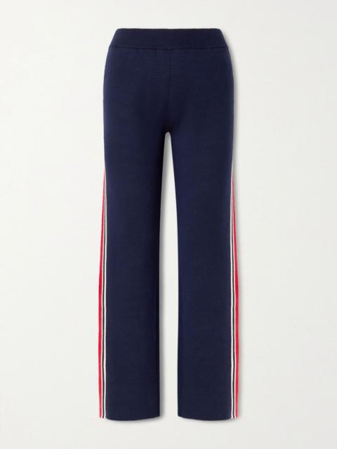 Fusalp Benada striped wool-blend straight-leg pants Navy