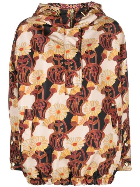 floral print hooded jacket