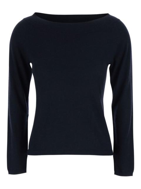 boat-neck knitted top