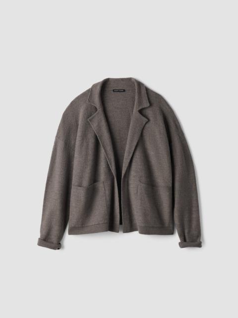 EILEEN FISHER Fine Felted Wool Notch Collar Cardigan in Regenerative Wool