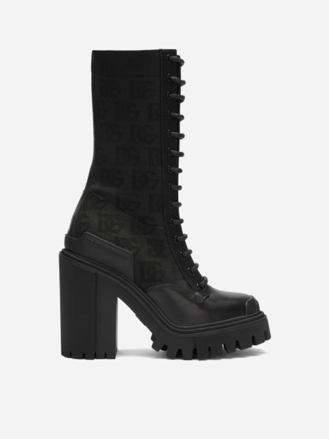 Dolce & Gabbana Stretch mesh ankle boots with all-over DG logo