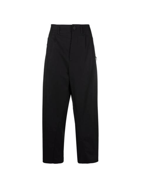 pleat-detail zip-pockets worker pants