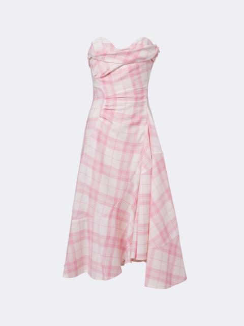 Vivienne Westwood Spiral checked wool-blend bustier dress