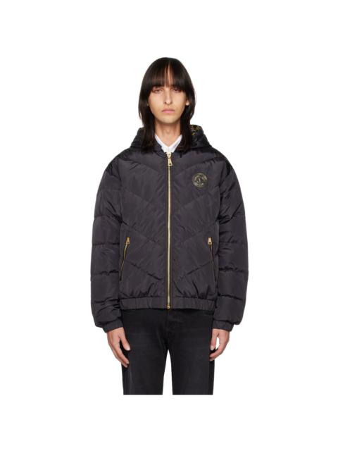 VERSACE JEANS COUTURE Black V-Emblem Down Jacket