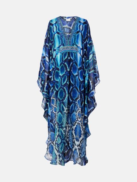 CAMILLA Embellished printed silk kaftan