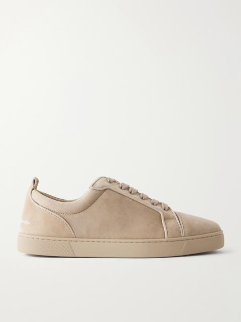 Christian Louboutin Louis Junior Grosgrain-Trimmed Suede Sneakers