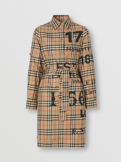 Burberry Vintage Check Cotton Tie-waist Shirt Dress