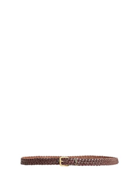 SAINT LAURENT Cassandre Braided Leather Belt
