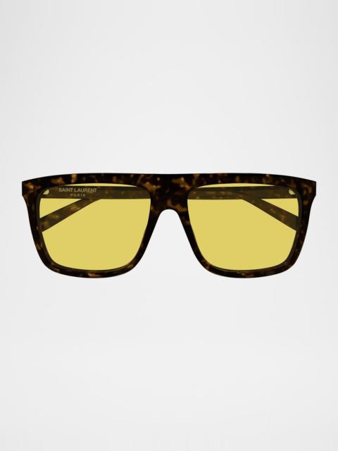 SAINT LAURENT SL 904 Acetate Semi-Shield Sunglasses