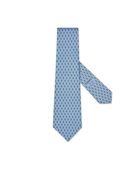 ZEGNA tree-print silk tie