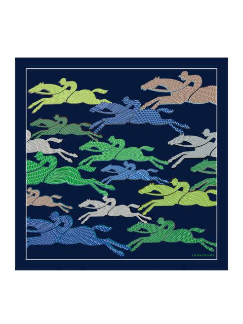 Longchamp Run Silk scarf 70 Navy - Silk