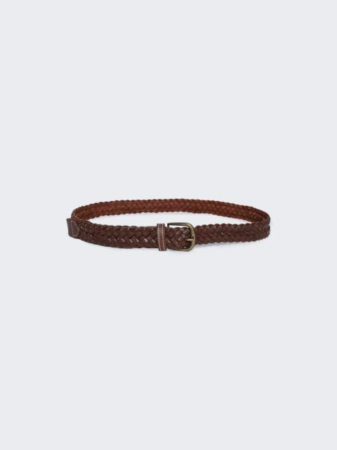 BODE Woven Leather Belt Brown