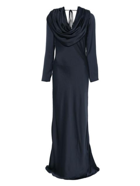cowl-neck maxi dress