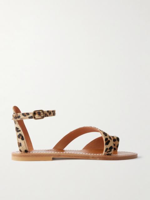 K.JACQUES Anaelle Leopard-print Pony Hair Sandals