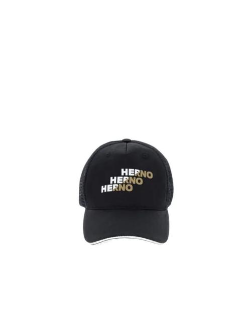 Herno Herno HE-9149981819092 Logo-Embroidered Cotton Baseball Cap — Black